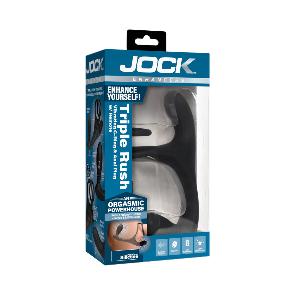 Curve Novelties - JOCK Enhancers Triple Rush Vibrating C-Ring&Anal Plug w/ Remote - General