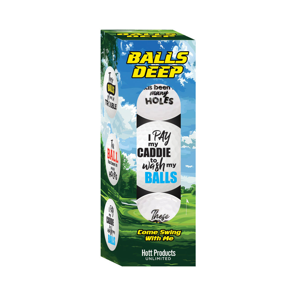Hott Products - Balls Deep Funny Slogan Golf Balls Assorted 3-Pack - Novelties & Games