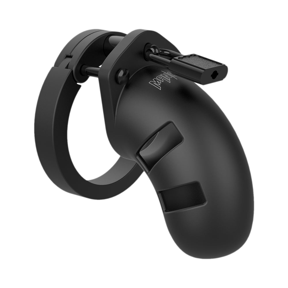 Shots - Shots ManCage Model 20 Adjustable 3.5 in. Silicone Chastity Cock Cage Black - General - Silicone