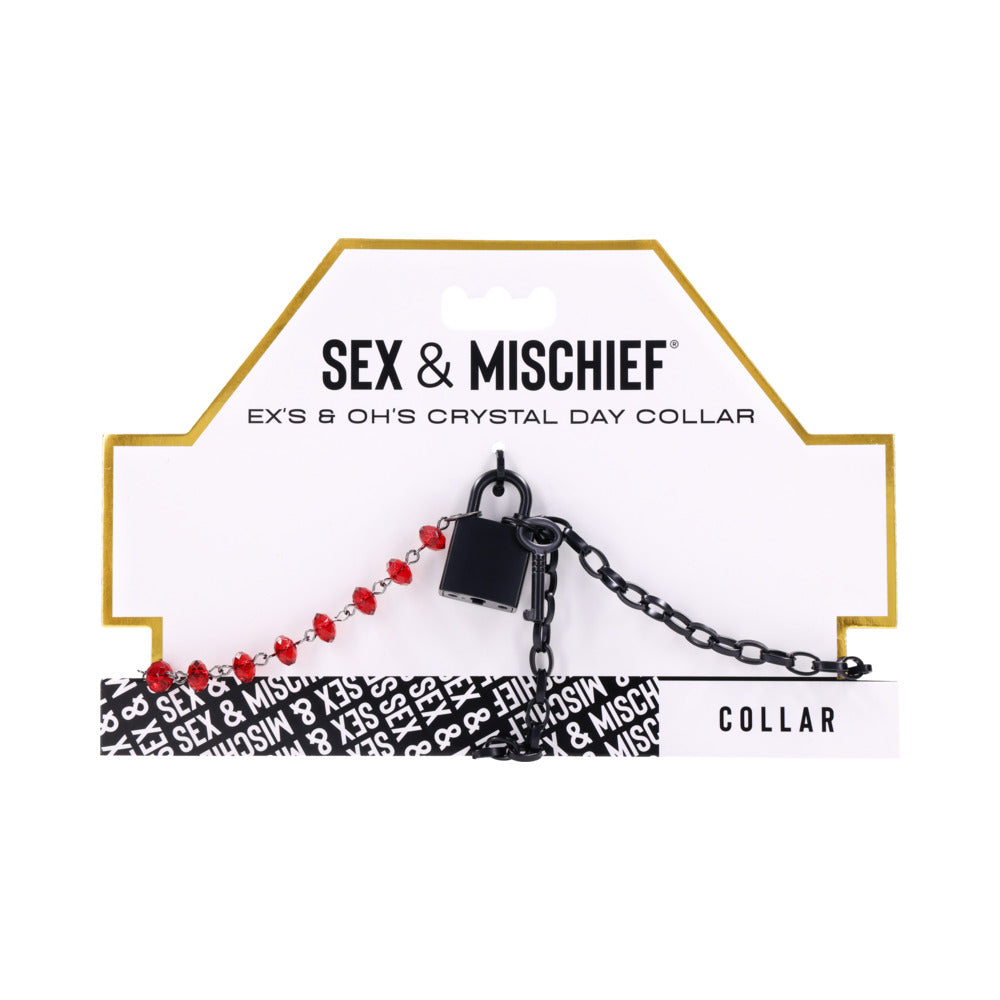 Sportsheets - Sportsheets Sex & Mischief Ex''s & Oh''s Crystal Day Collar - Bondage & Fetish Toys - Metal