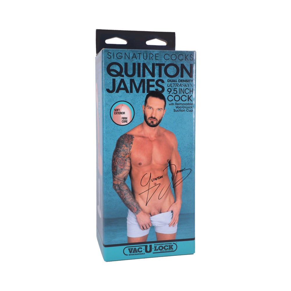 Doc Johnson - Signature Cocks Quinton James 8 in. Dual-Density Dildo with Vac-U-Lock Suction Cup Beige - Dildos - TPE/TPR/Elastomers