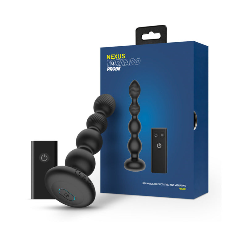 Nexus - Nexus Tornado Probe Rotating and Vibrating Probe with Remote Control - Anal Toys & Stimulators - Silicone