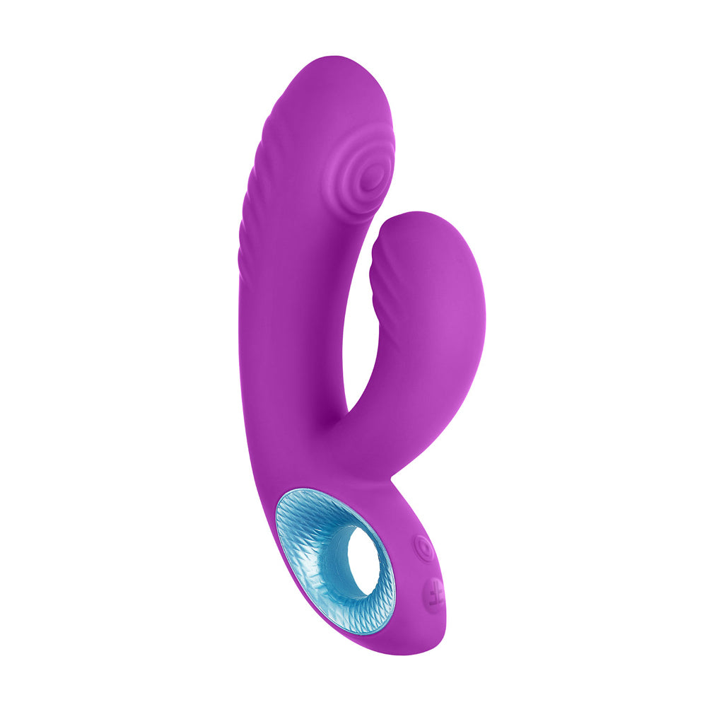 FemmeFunn - FemmeFunn Cora Rechargeable Silicone Thumping Dual Stimulation Vibrator Purple - Vibrators - Silicone