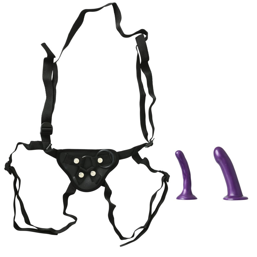 Sportsheets - Sportsheets Anal Explorer Kit with Adjustable Strap-On Harness & 2-Piece Silicone Dildo Set - Harnesses & Strap-Ons - Silicone