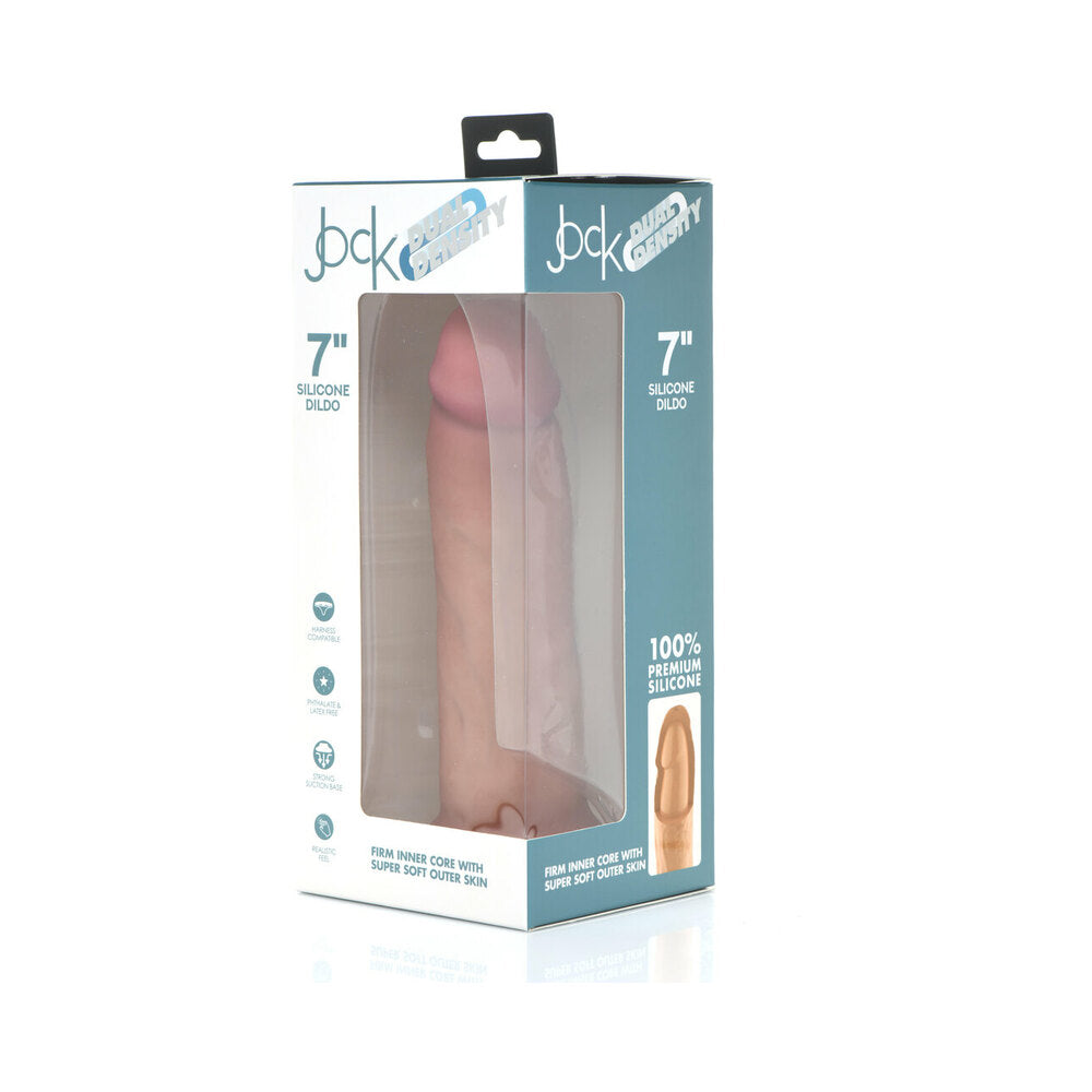Curve Novelties - Curve Toys Jock Dual Density 7 in. Silicone Dildo with Suction Cup Light - Dildos - Silicone