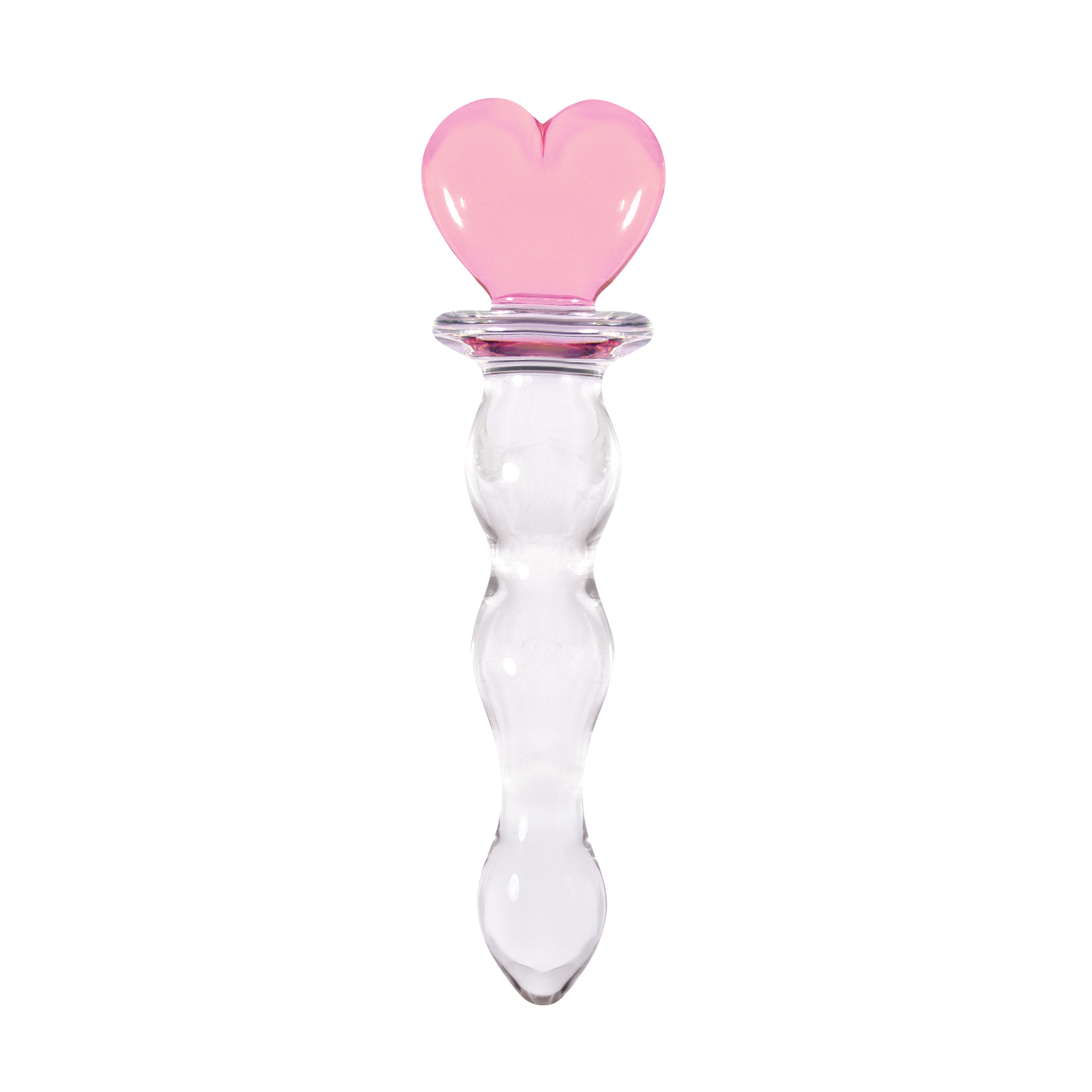NS Novelties - Crystal Heart of Glass 6 in. Glass Dildo Pink/Clear - Dildos - Glass