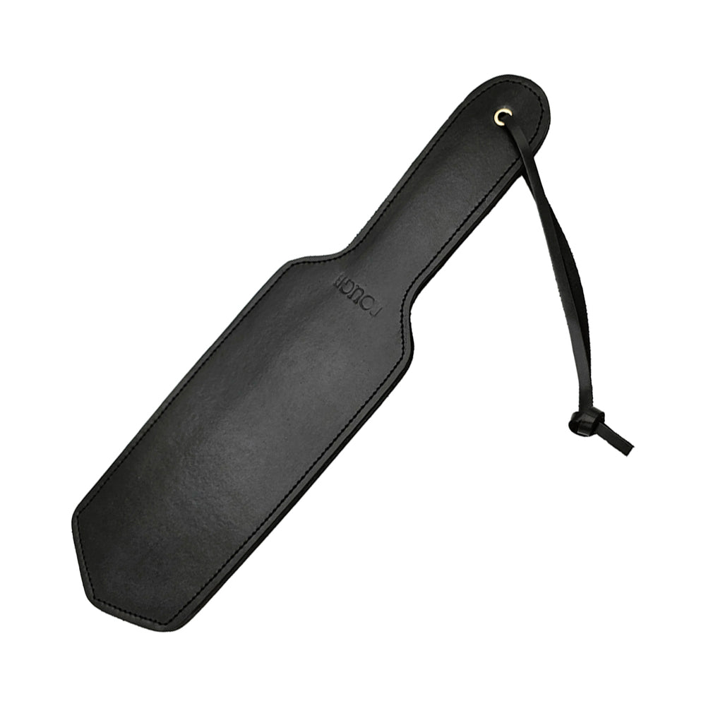 Rouge Garments - Rouge Leather Paddle Black with Gold Accessories - Bondage & Fetish Toys - Leather