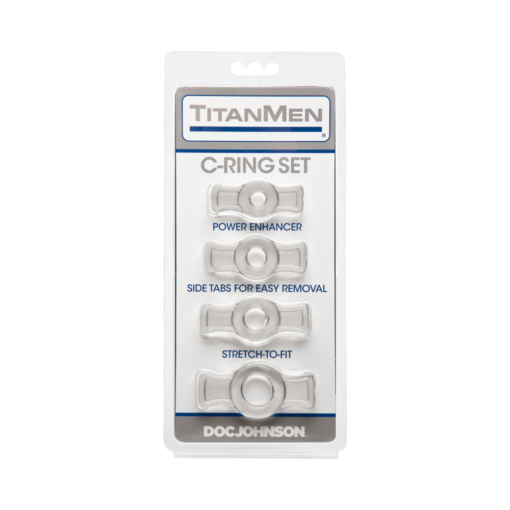 Doc Johnson - TitanMen - Cock Ring Set Clear - Cockrings - TPE/TPR/Elastomers