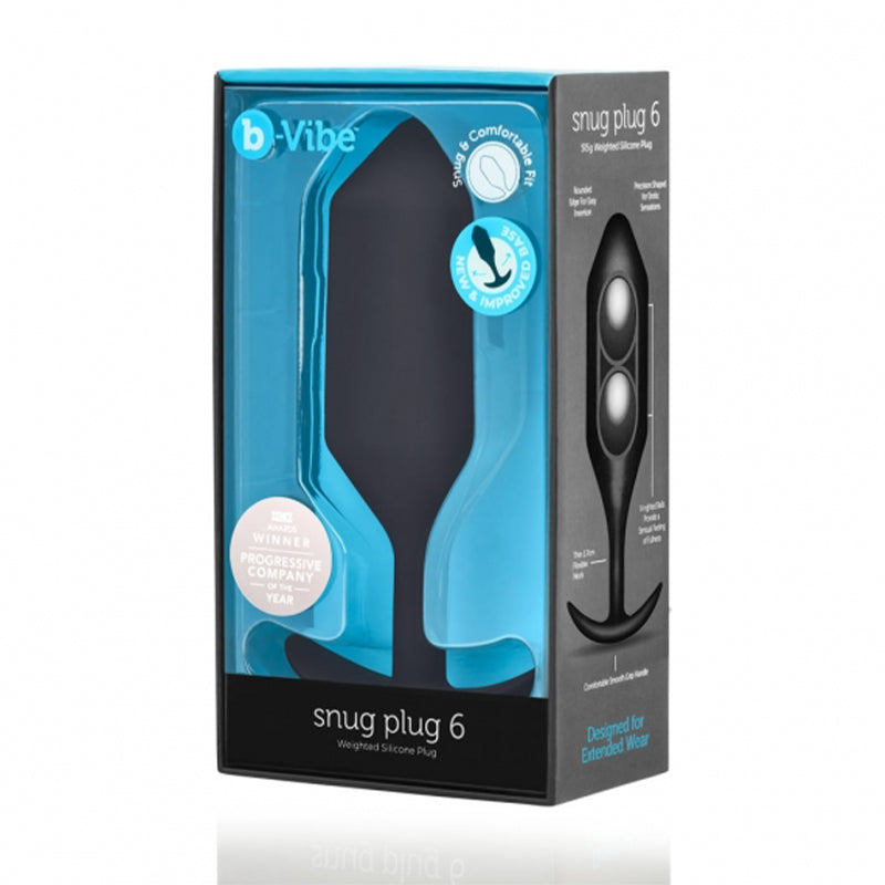 b-Vibe - b-Vibe Snug Plug 6 Weighted Silicone Anal Plug Black - Anal Toys & Stimulators - Silicone