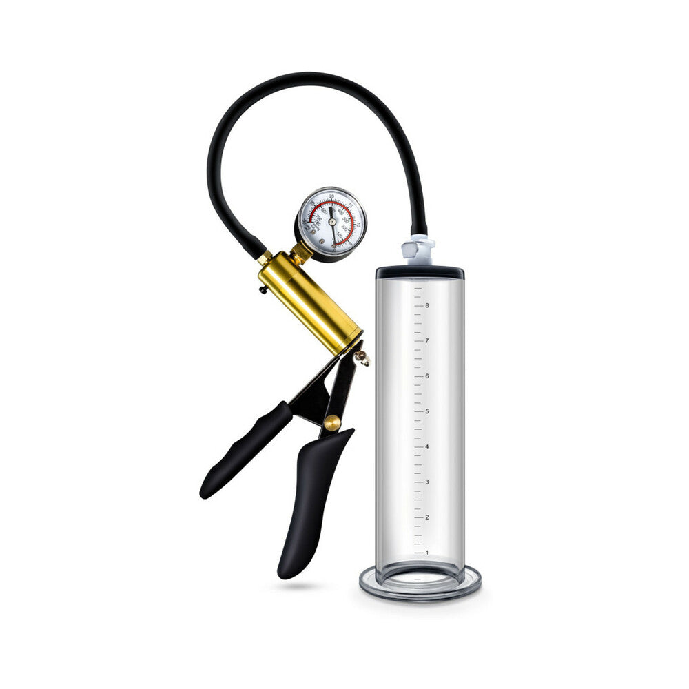 Blush - Performance VX6 Vacuum Penis Pump with Brass Pistol & Pressure Gauge Clear - Pumps & Enlargers - Plastic
