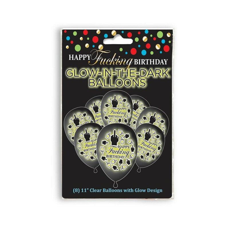 Little Genie - Happy Fucking Birthday Glow in the Dark Balloons 8-Pack - Novelties & Games