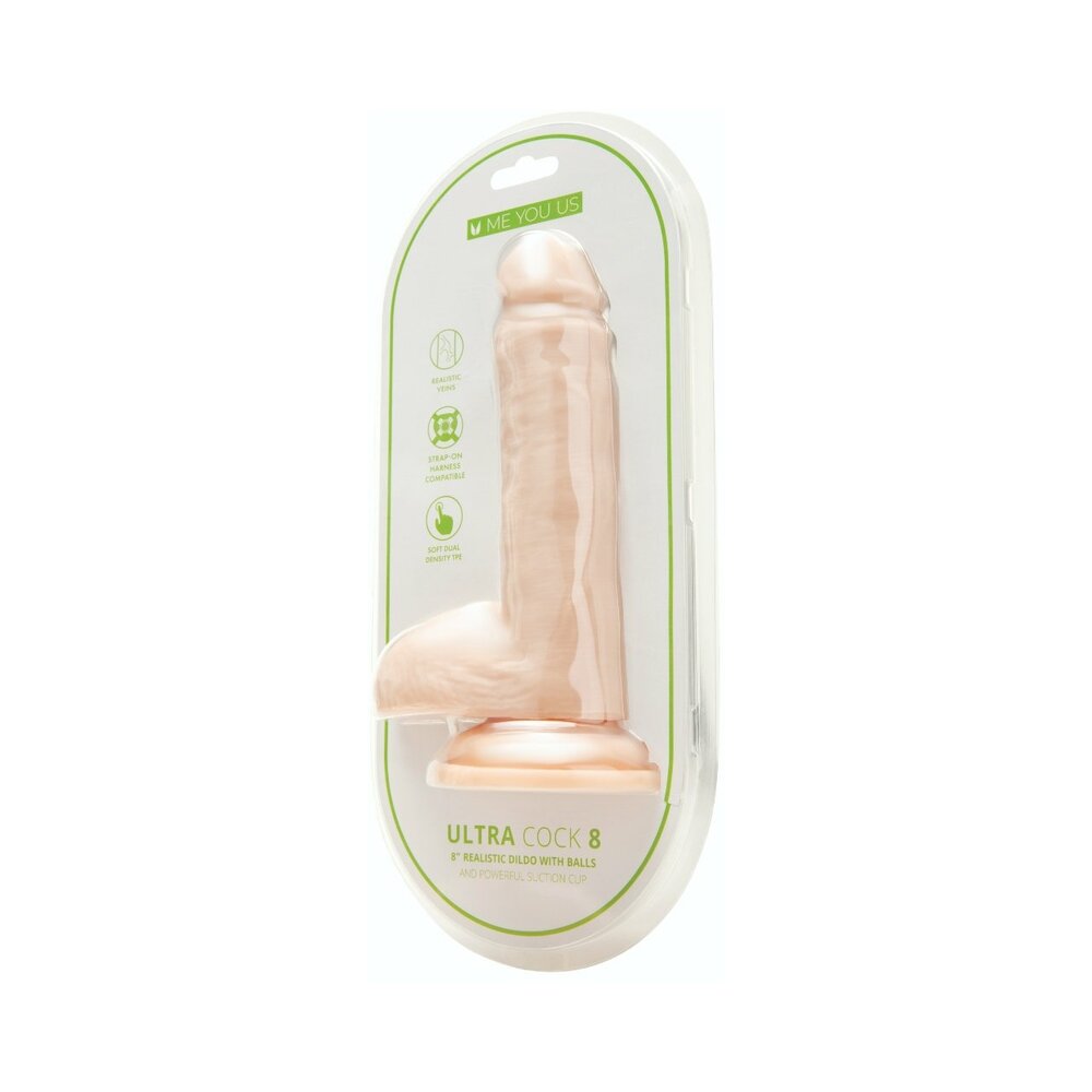 Me You Us - Me You Us Ultra Cock 8 in. Realistic Dual Density Dildo with Balls Vanilla - Dildos - TPE/TPR/Elastomers