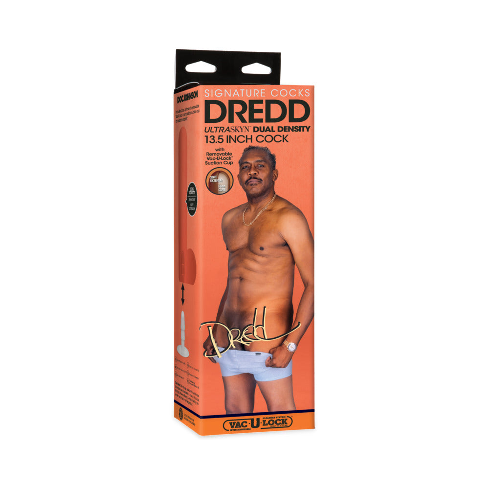 Doc Johnson - Signature Cocks Dredd ULTRASKYN Cock with Removable Vac-U-Lock Suction Cup 13.5in Chocolate - Dildos - TPE/TPR/Elastomers