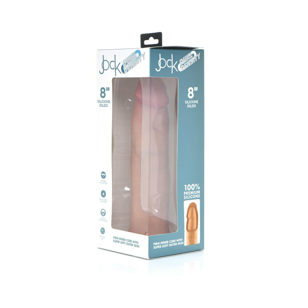 Curve Novelties - Curve Toys Jock Dual Density 8 in. Silicone Dildo with Suction Cup Light - Dildos - Silicone
