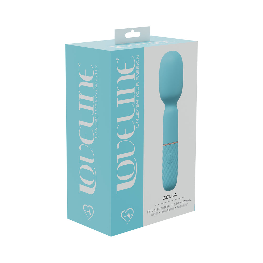 Shots - LoveLine Bella 10 Speed Vibrating Mini-Wand Silicone Rechargeable Waterproof Blue - Vibrators - Silicone