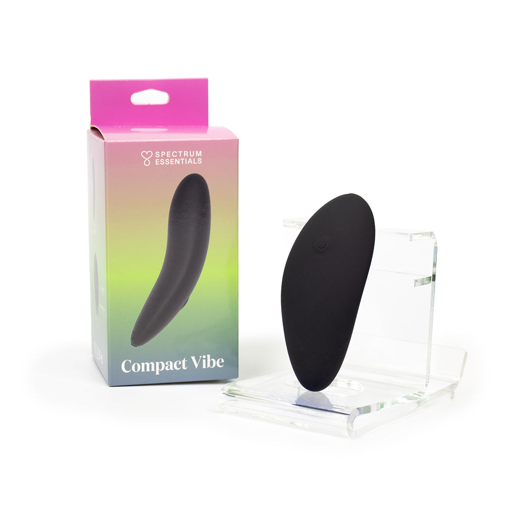 Spectrum - Spectrum Essentials Rechargeable Silicone Compact External Vibrator Black - General