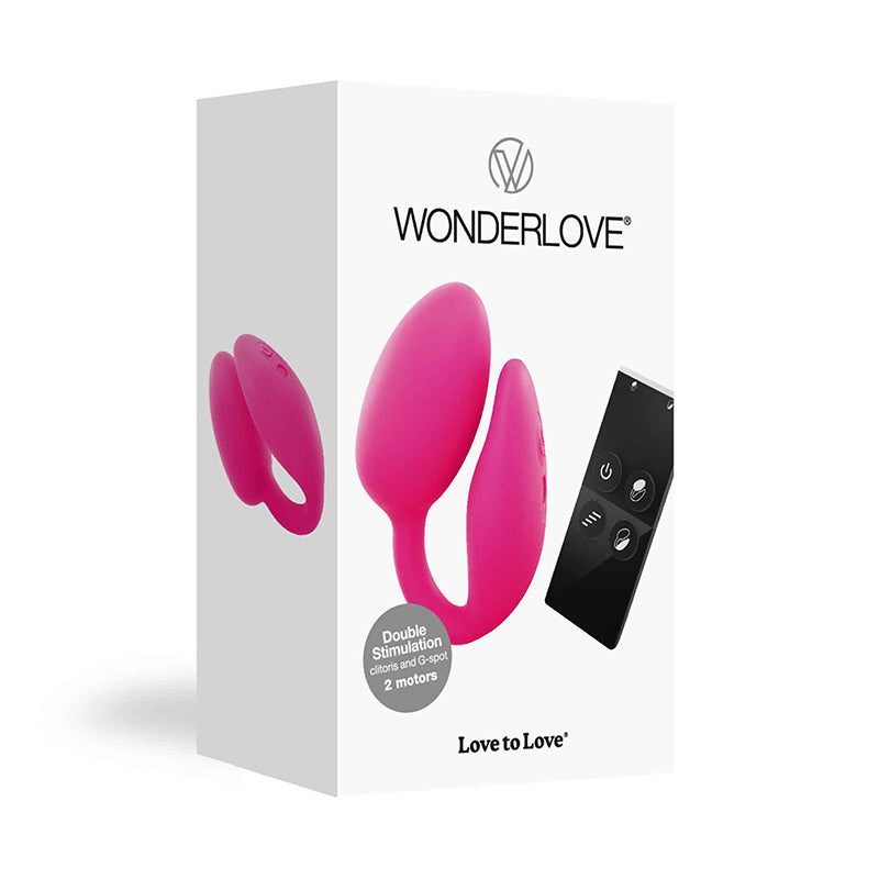 Lovely Planet - Love to Love Wonderlove Dual Stimulation Clitoris & G-Spot Vibrator With Remote Pink - Vibrators - Silicone