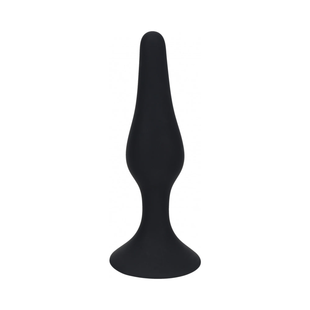 Shots - LEVELZ Slim Silicone Anal Plug Medium Black - Anal Toys & Stimulators