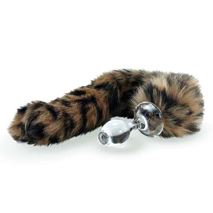 Crystal Delights - Crystal Delights Minx Faux Fur Tail Plug Leopard - Anal Toys & Stimulators - Glass