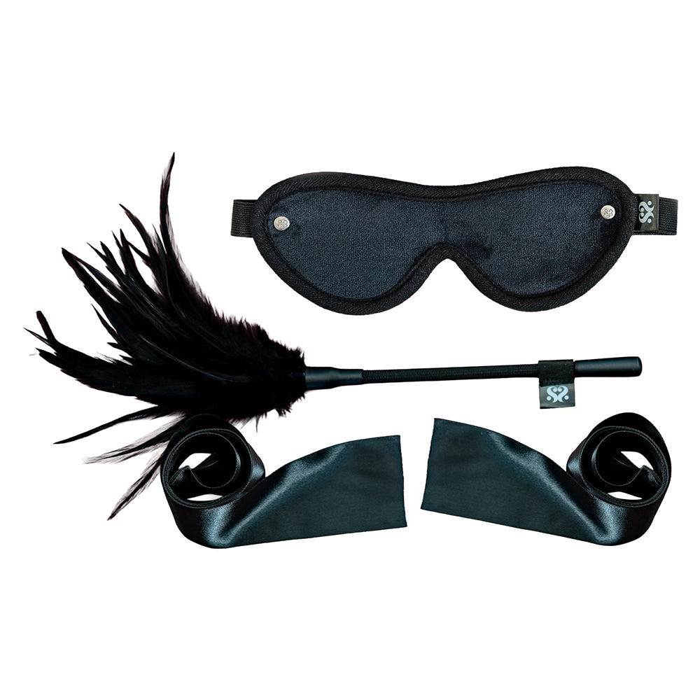Creative Conceptions - SEI MIO Strict Tease Ribbon Ties, Blindfold and Tickler Kit - Bondage & Fetish Toys
