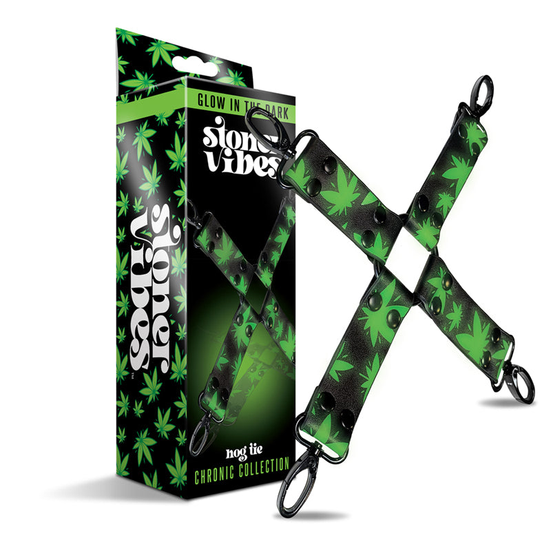 Global Novelties - Stoner Vibes Chronic Collection Glow in the Dark Hogtie - Bondage & Fetish Toys - Faux Leather/Vegan Leather