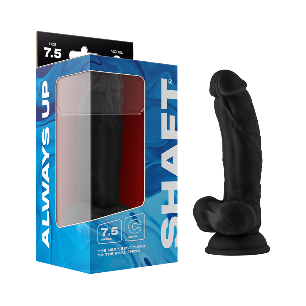 Shaft - Shaft Model C 7.5 in. Dong with Balls Black - Dildos - Silicone