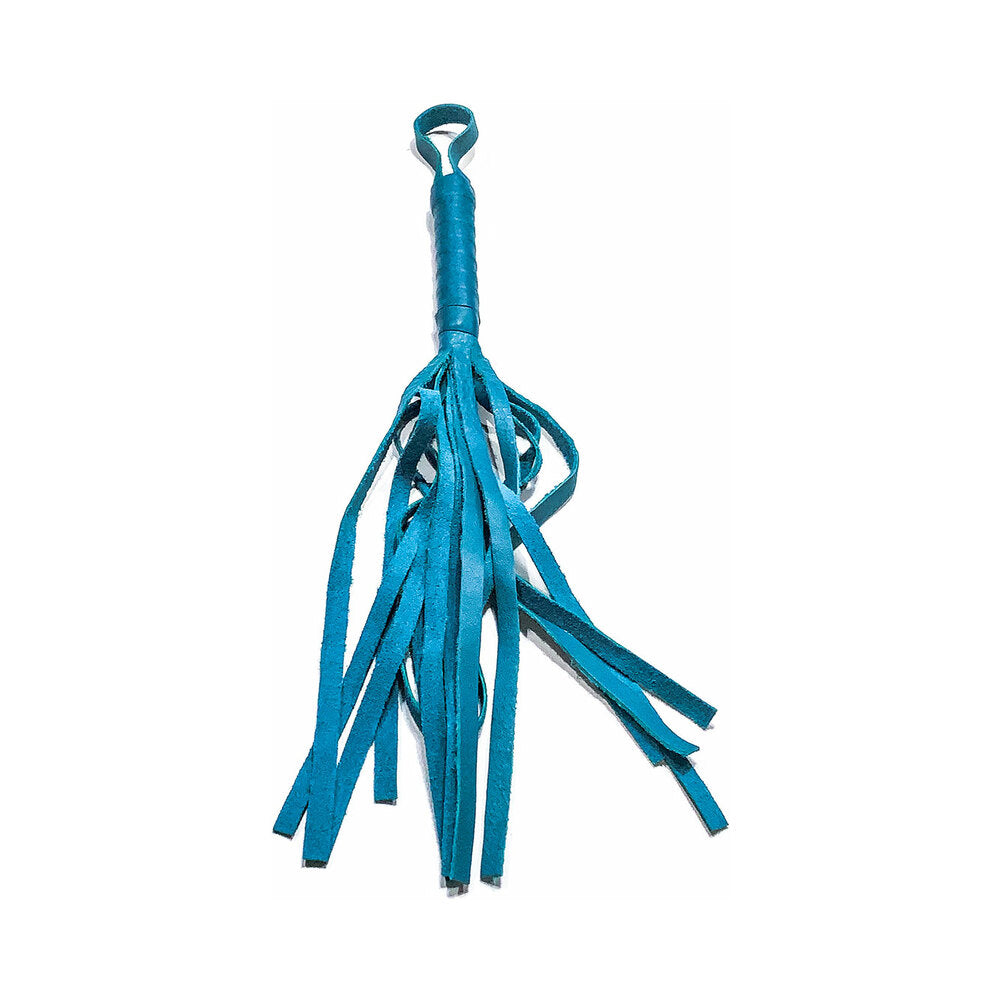 Foxtails - Soft Flogger 16 in. Aqua - Bondage & Fetish Toys - Leather