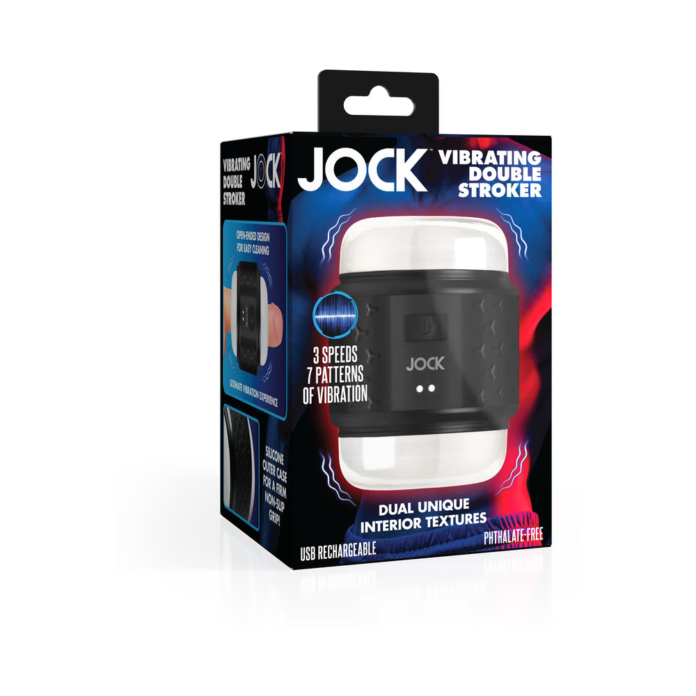 Curve Novelties - JOCK Vibrating Double Stroker - Masturbation Aids for Males - TPE/TPR/Elastomers