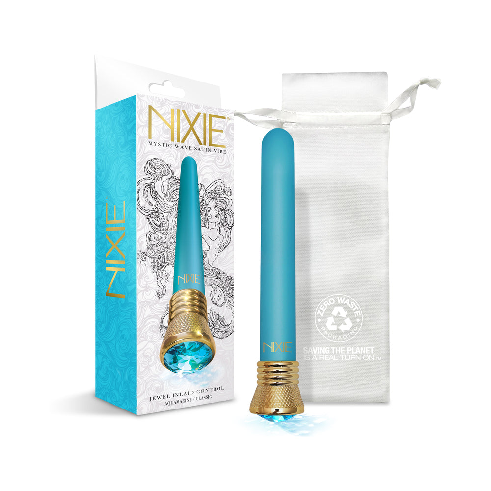Global Novelties - Nixie Mystic Wave Satin Classic Vibe - Aquamarine - Vibrators - ABS