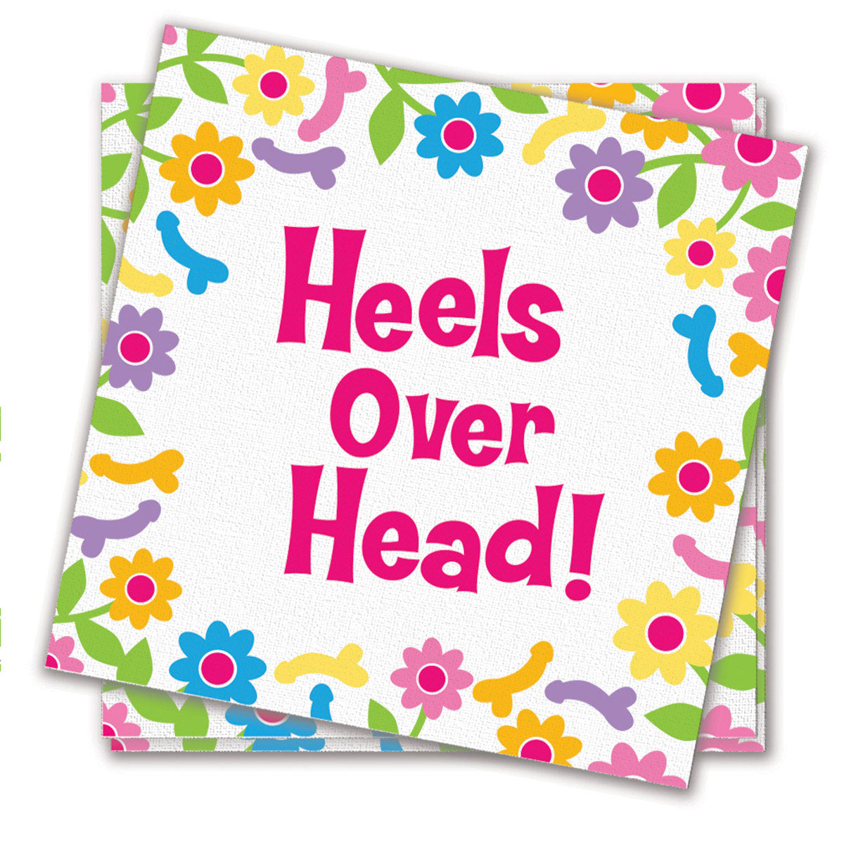 Little Genie - Bachelorette Heels Over Head Floral Napkins 8-Pack - Novelties & Games
