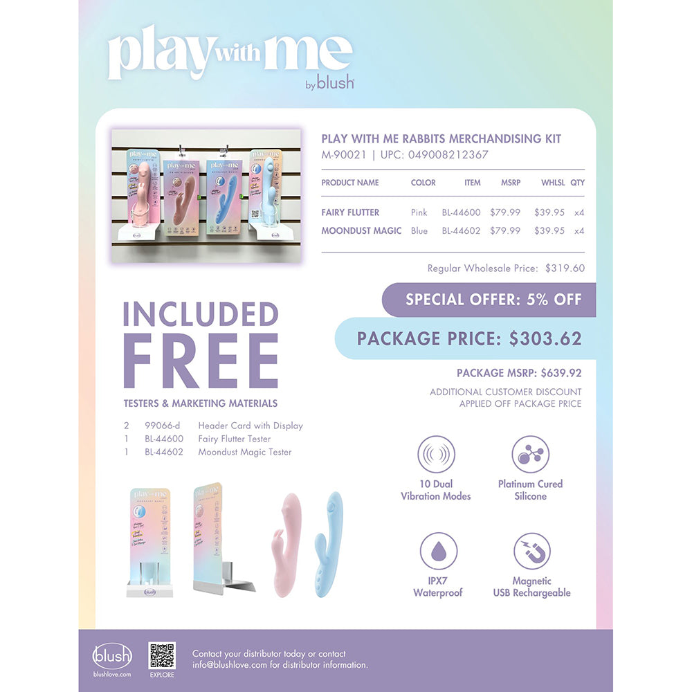 Blush - Play With Me Rabbits Merchandising Kit - Vibrators - Silicone