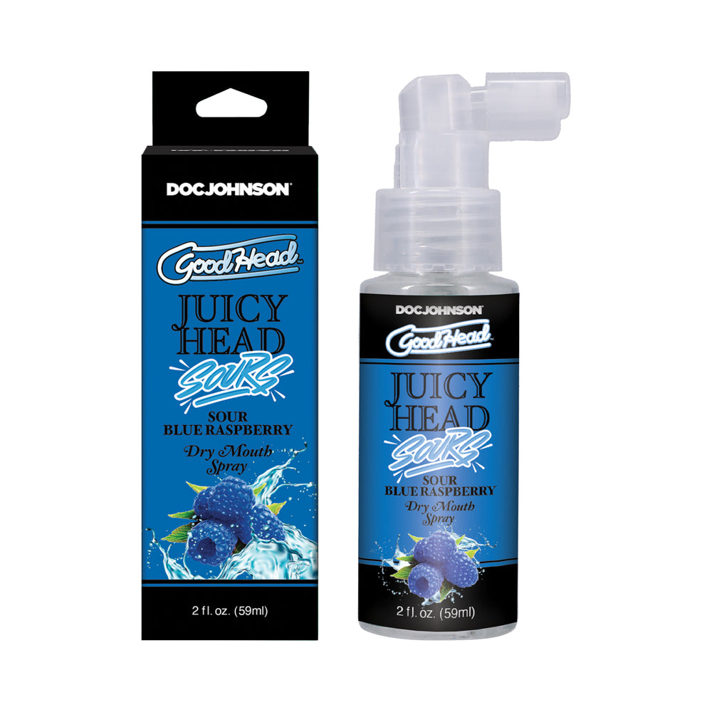 Doc Johnson - GoodHead Juicy Head Dry Mouth Spray Sour Blue Raspberry 2 oz. - Supplements & Enhancers - Liquid