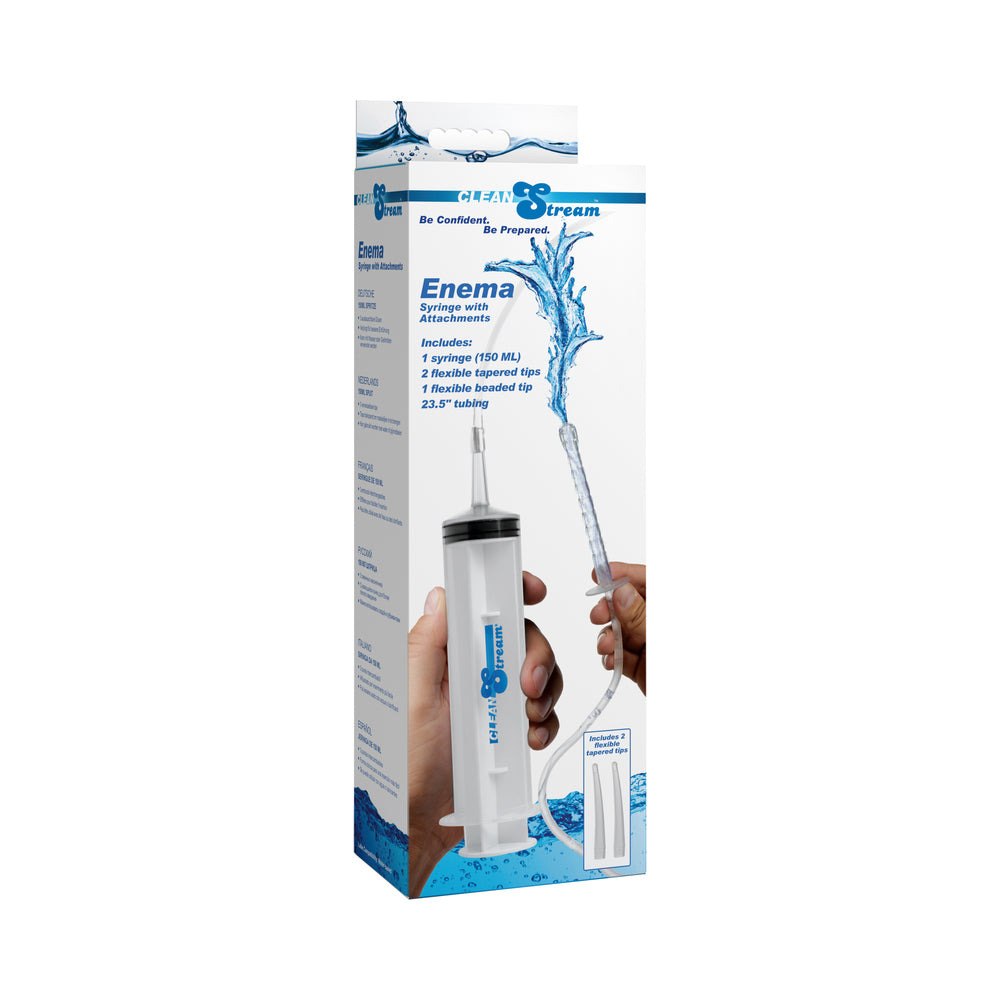 XR Brands - CleanStream Enema Syringe with Attachments - Sexual Wellness - ABS