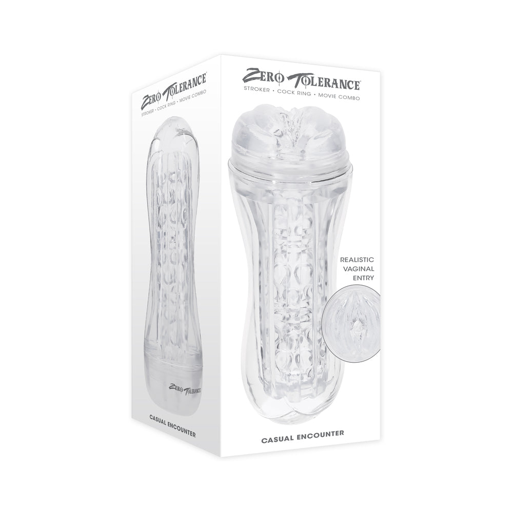 Zero Tolerance - Zero Tolerance Casual Encounter Stroker Masturbator TPE Clear - Masturbation Aids for Males - TPE/TPR/Elastomers