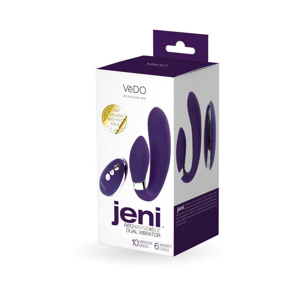 VeDO - VeDO Jeni C-Shaped Dual Motor Vibe with Remote Purple - Vibrators - Silicone
