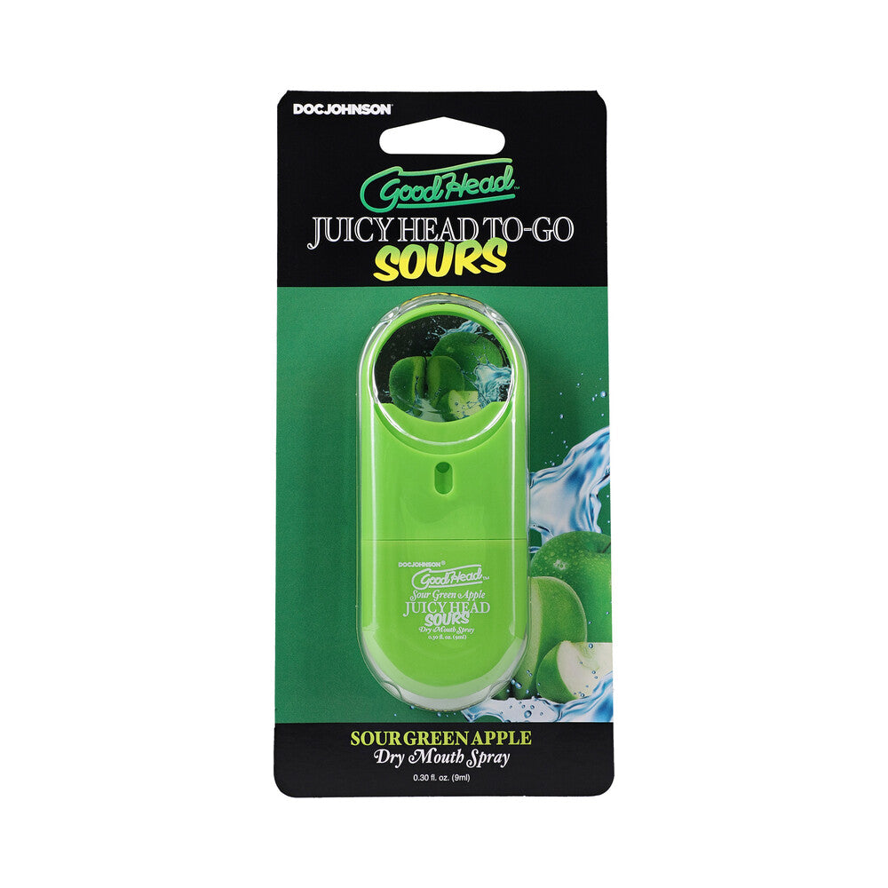 Doc Johnson - GoodHead Juicy Head Dry Mouth Spray To-Go Sour Green Apple 0.3 oz. - Supplements & Enhancers - Liquid