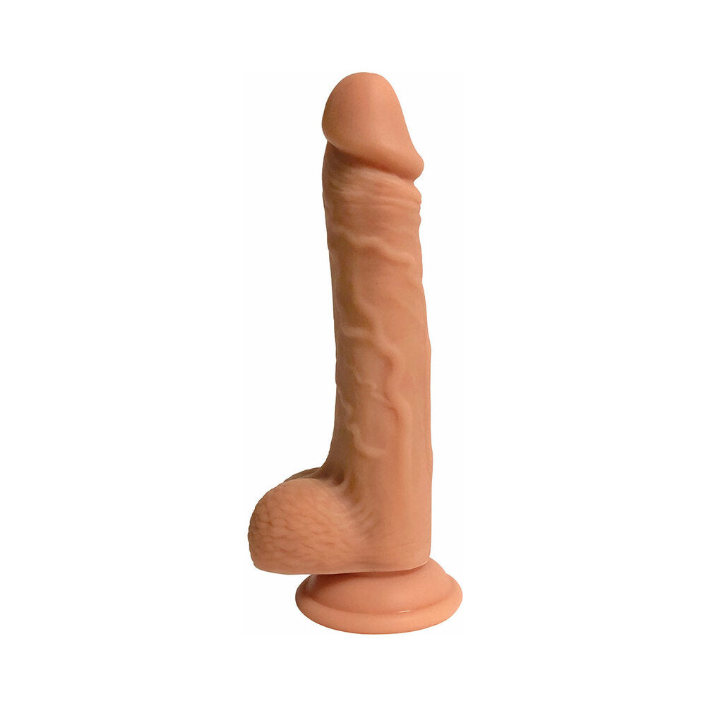 Curve Novelties - Curve Toys Easy Riders 9 in. Dual Density Silicone Dildo with Balls & Suction Cup Light - Dildos - Silicone