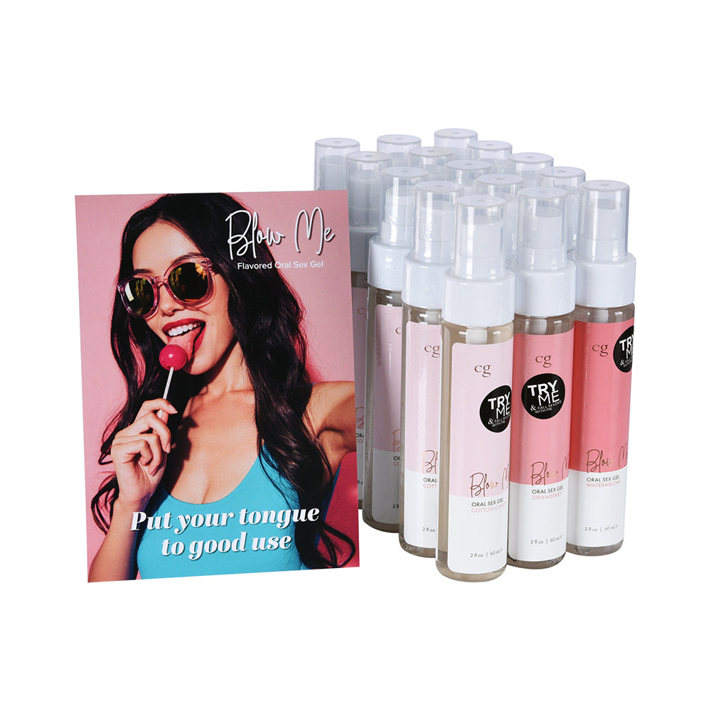 Classic Brands - CG Blow Me Oral Sex Gel 16-Piece Bundle with Testers - Displays
