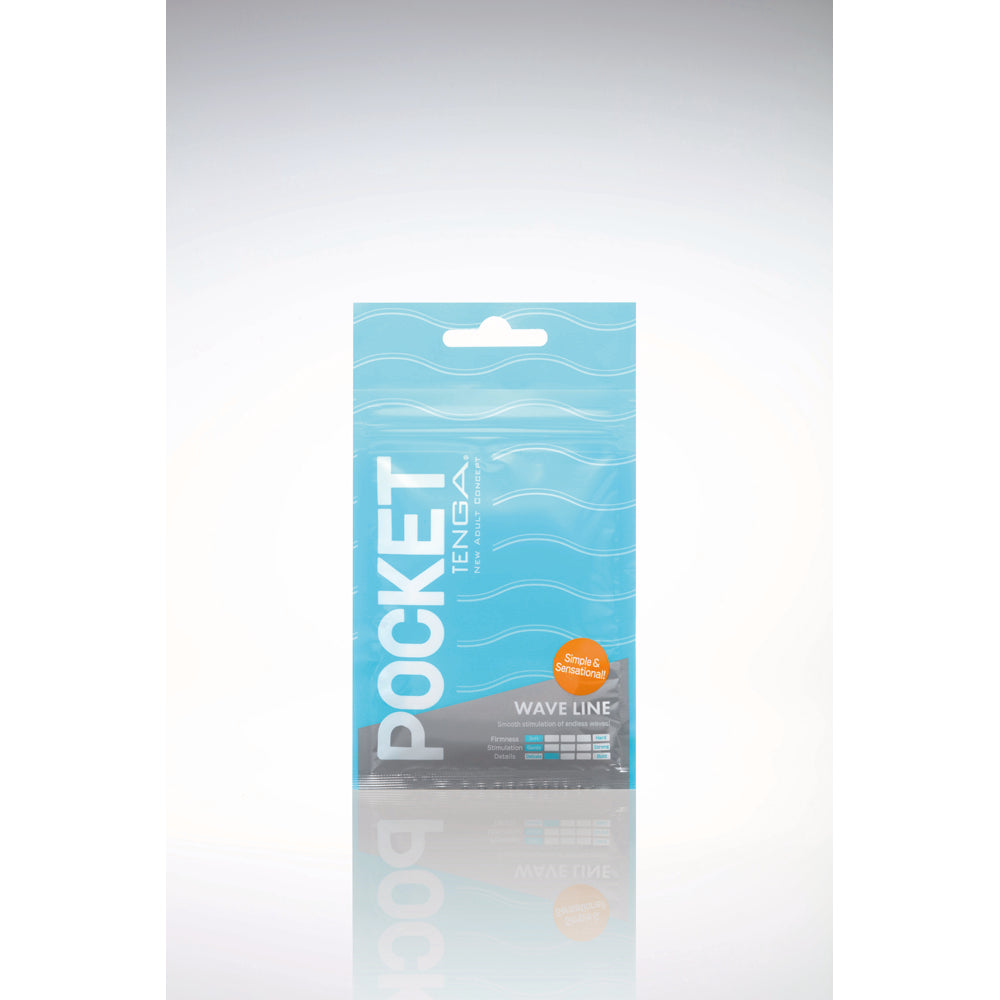 Tenga - Tenga Pocket Masturbator Sleeve Wavy Line - Masturbation Aids for Males - TPE/TPR/Elastomers
