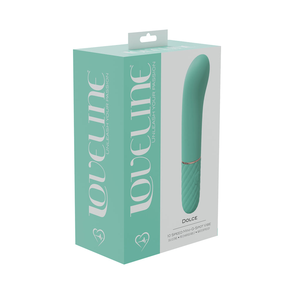 Shots - LoveLine Dolce 10 Speed Mini-G-Spot Vibe Silicone Rechargeable Waterproof Green - Vibrators - Silicone
