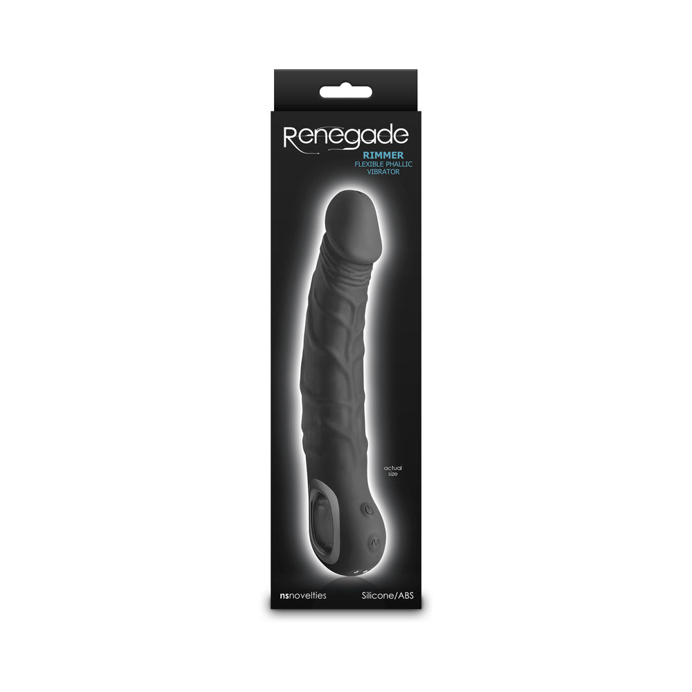 NS Novelties - Renegade Rimmer Rechargeable Flexible Phallic Vibrator Black - Vibrators - Silicone