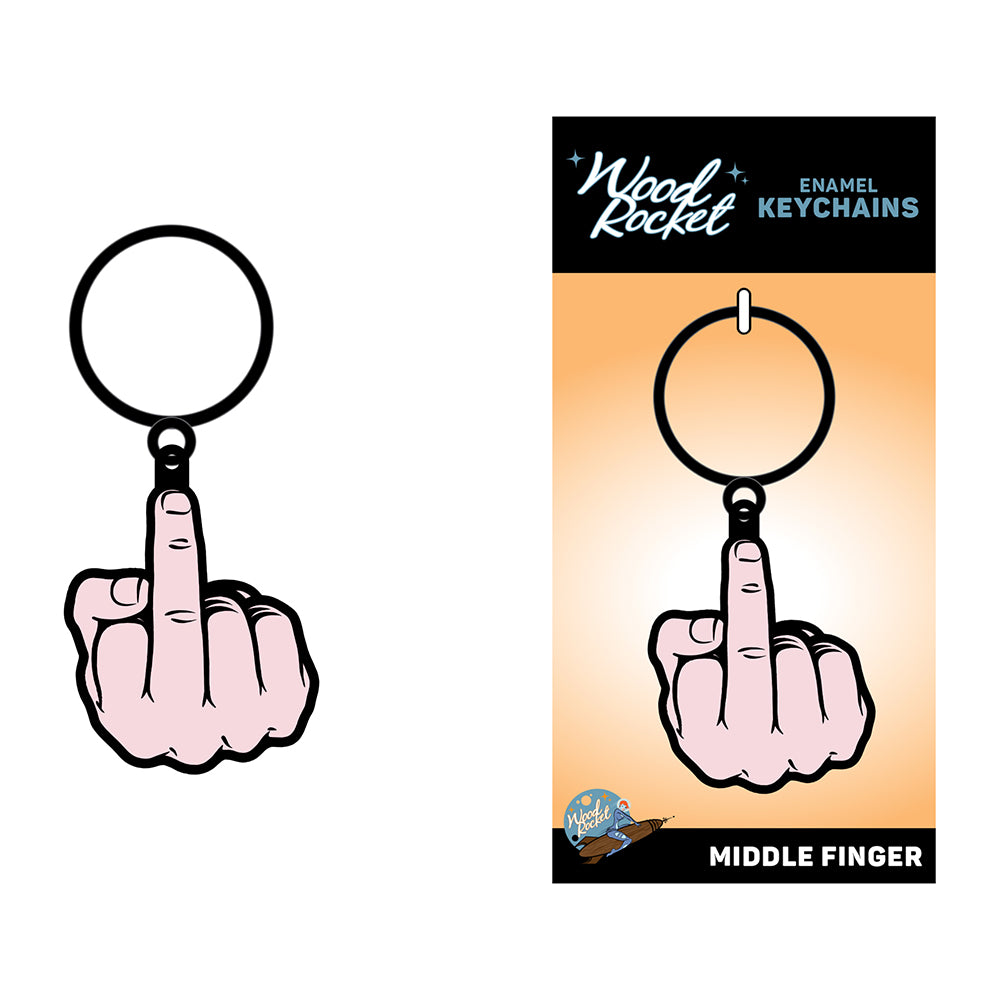 Wood Rocket - Sex Toy Keychain Middle Finger - Novelties & Games - Metal