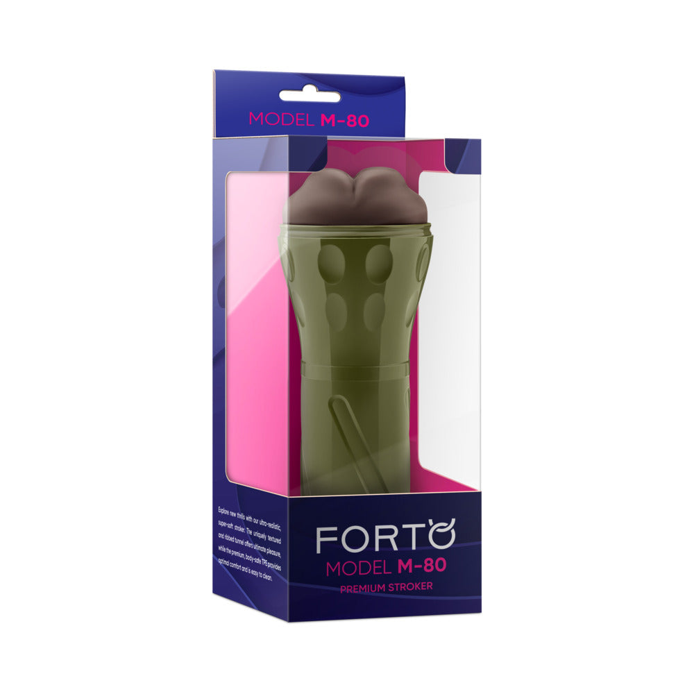 Forto - Forto Model M-80 Stroker Dark - Masturbation Aids for Males - TPE/TPR/Elastomers