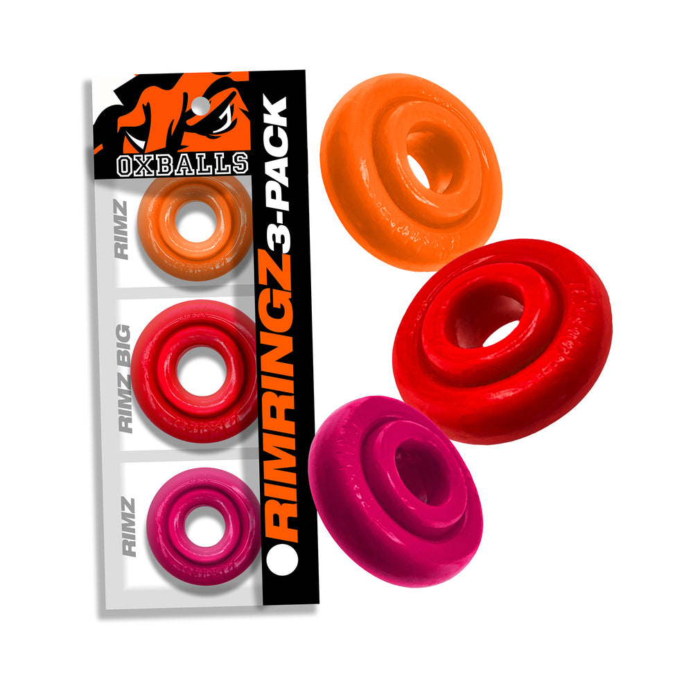 Oxballs - Oxballs Rimringz Multi Size 3-Pack Fire Hots - Cockrings