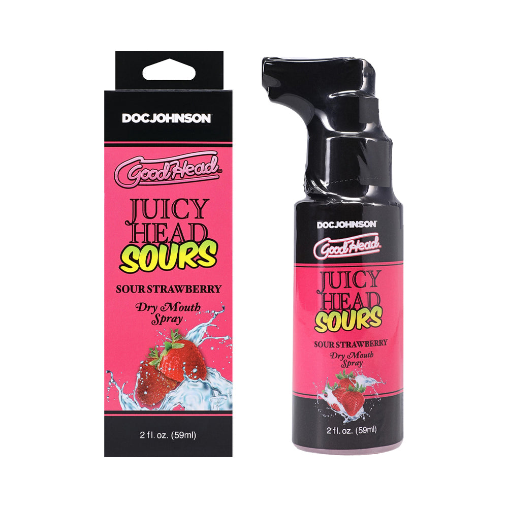 Doc Johnson - GoodHead Juicy Head Dry Mouth Spray Sour Strawberry 2 oz. - Supplements & Enhancers - Liquid