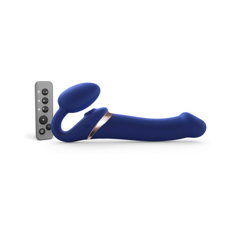 Lovely Planet - Strap-On-Me Multi Orgasm Bendable Strapless Strap-On Night Blue Large - Vibrators - Silicone