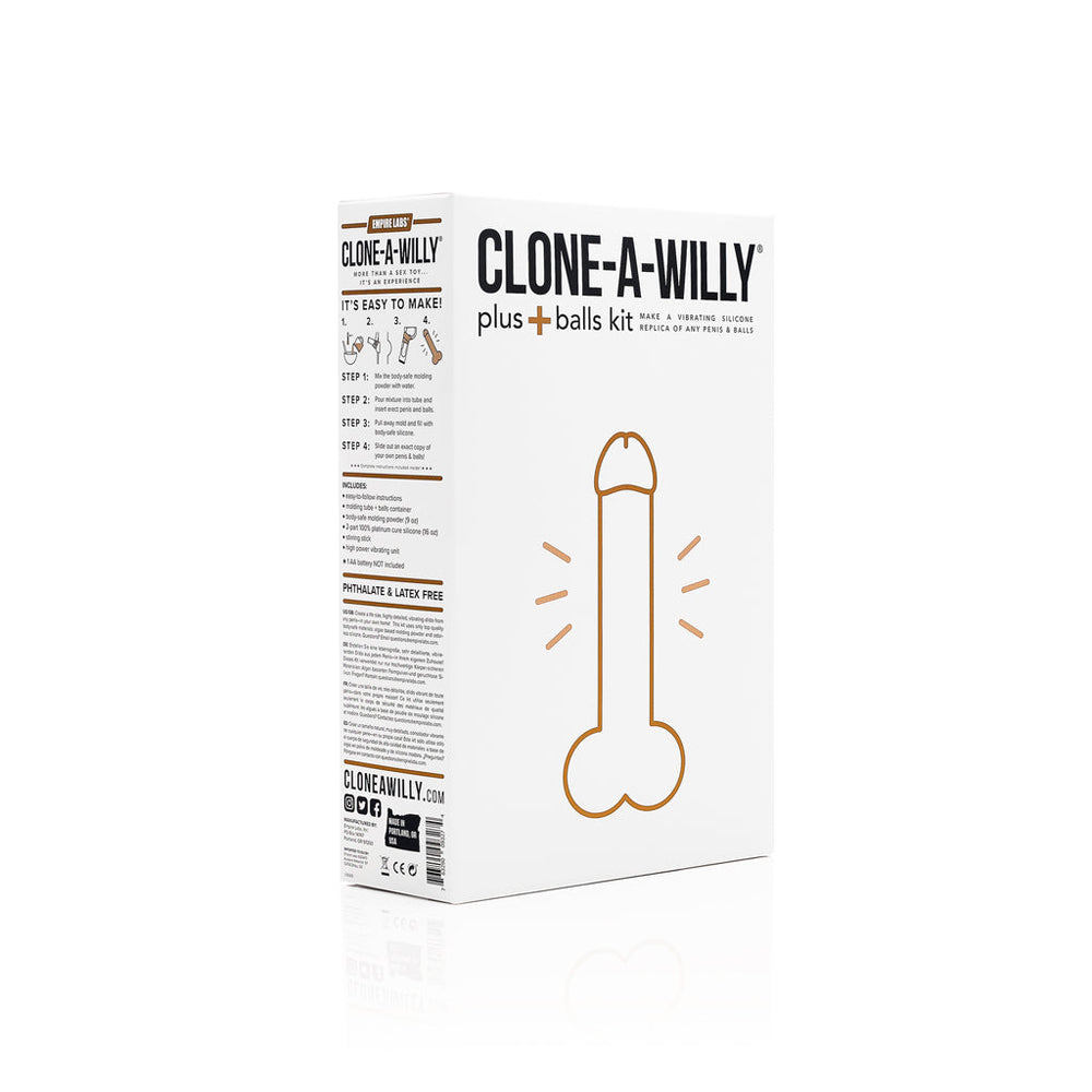Clone-A-Willy - Clone-A-Willy Plus with Balls Light Skin Tone - Harnesses & Strap-Ons - Silicone