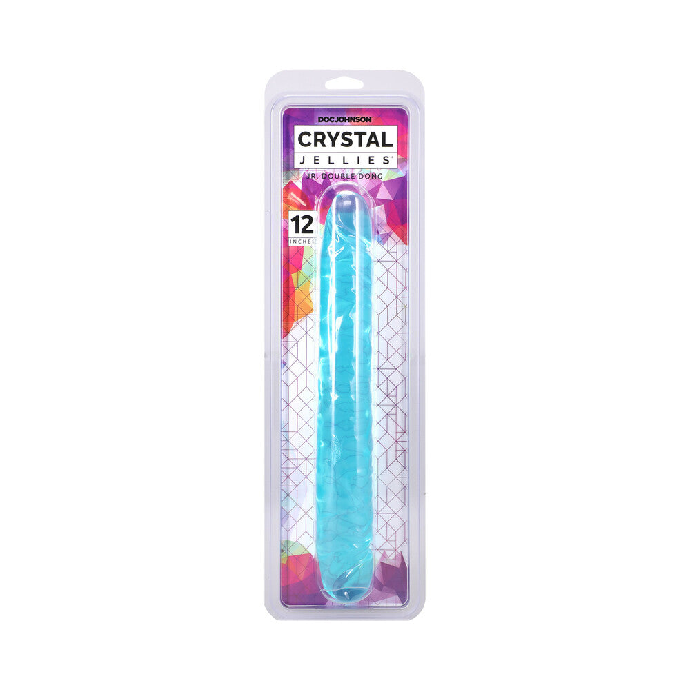 Doc Johnson - Crystal Jellies 12 in. Jr. Double Dong Teal - Dildos