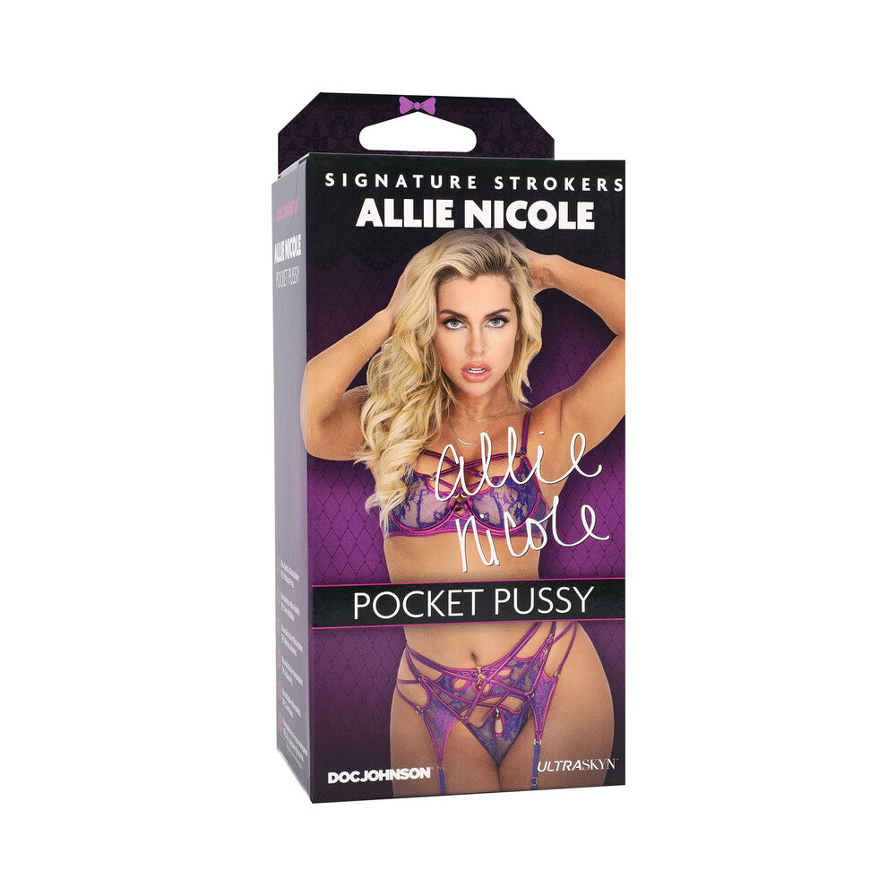 Doc Johnson - Signature Strokers Allie Nicole ULTRASKYN Pocket Pussy Vanilla - Masturbation Aids for Males - TPE/TPR/Elastomers