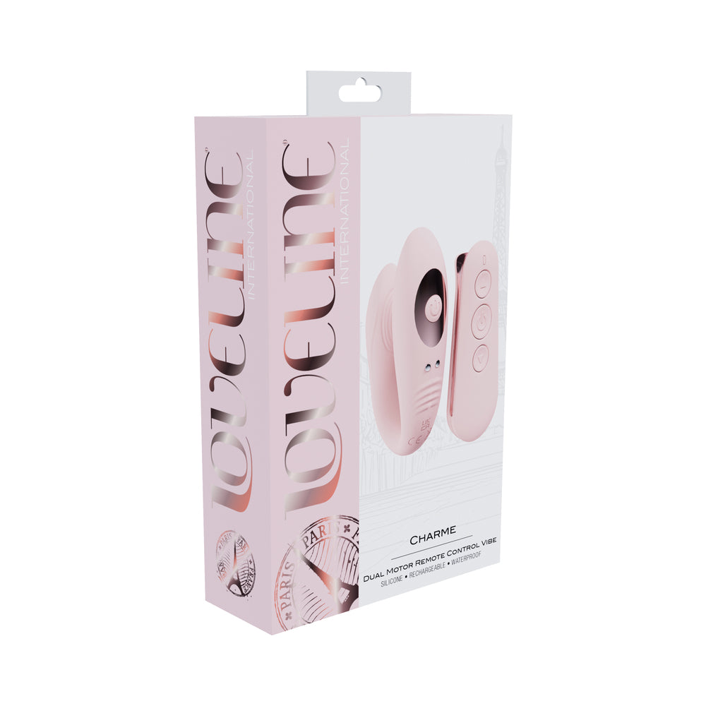 Shots - Loveline Charme Rechargeable Silicone Dual Motor Vibrator Pink - Vibrators